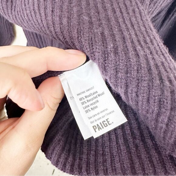 Paige Virtue Rib Wool Purple Pull Over Sweater Top XL - Picture 7 of 8